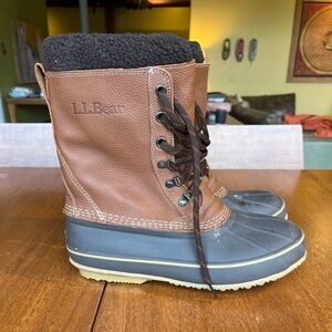 LL Bean Snow Boots with Tumbled Leather